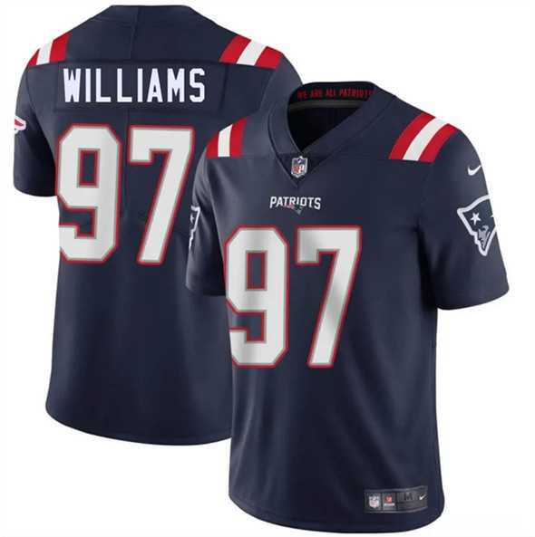 Men & Women & Youth New England Patriots #97 Milton Williams Navy 2025 Vapor Limited Stitched Jersey